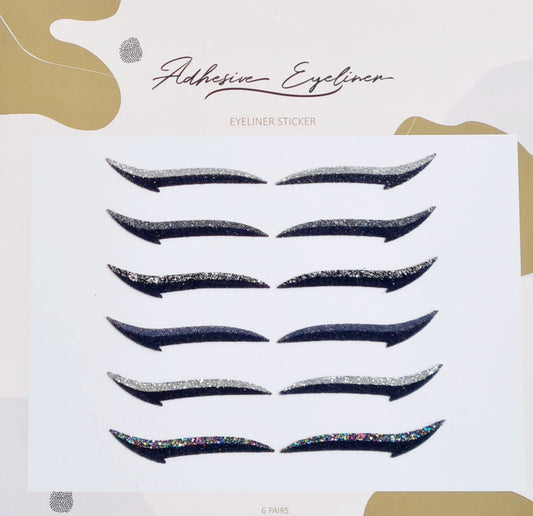 Sold out Eyeliner Sticker Classic Shades of Silver - 6 pairs