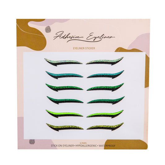 CLASSIC  Shades of GREEN Eyeliner sticker - 6 pairs