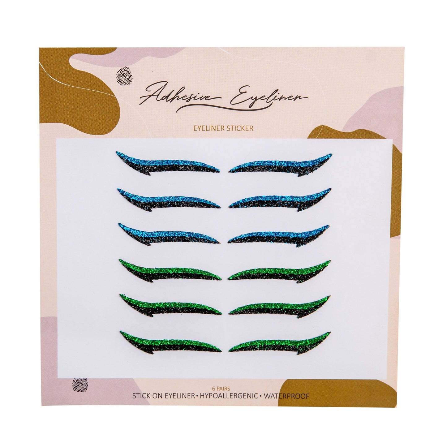 CLASSIC Blue & Green  Eyeliner Sticker - 6 pairs